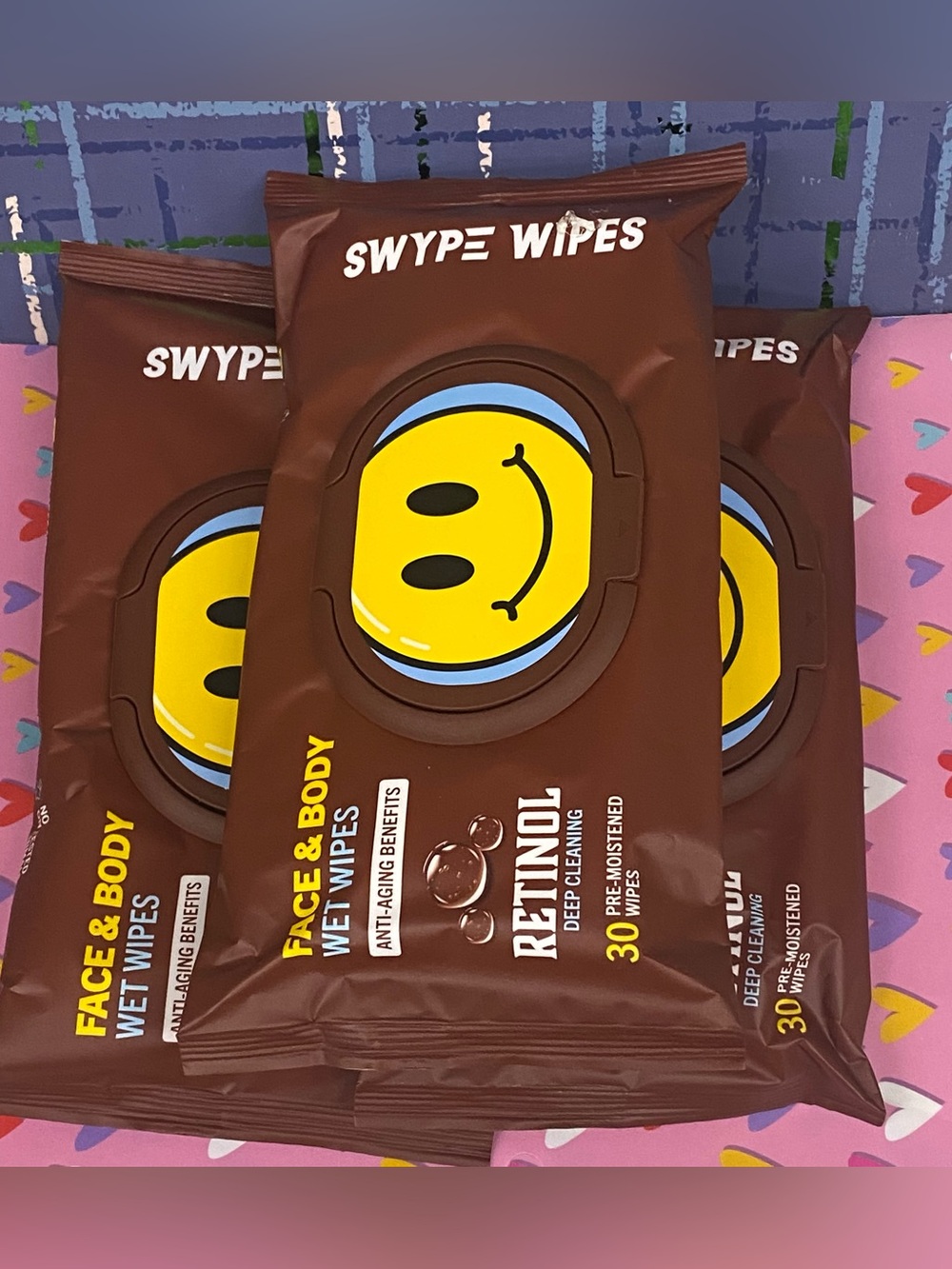 Swype Wipes Retinol Face & Body Wet Wipes 3 packs